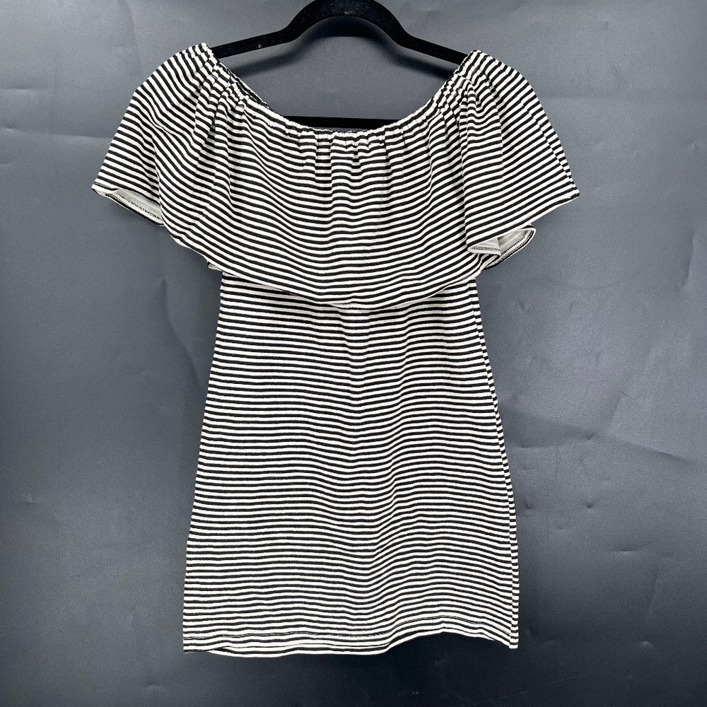 Otis & Maclain black white off the shoulder black white micro mini dress S